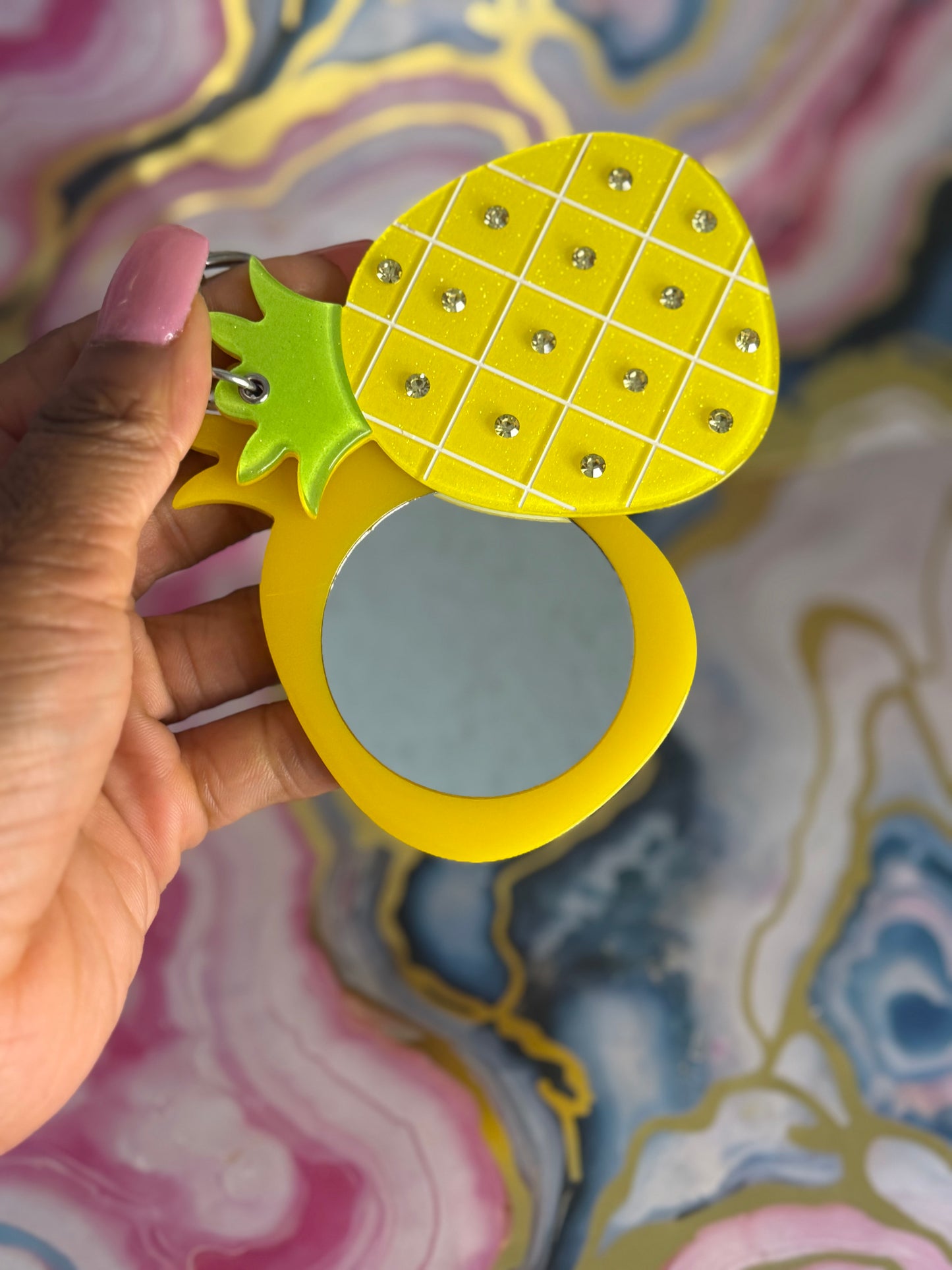 Pineapple Keychain w/mirror